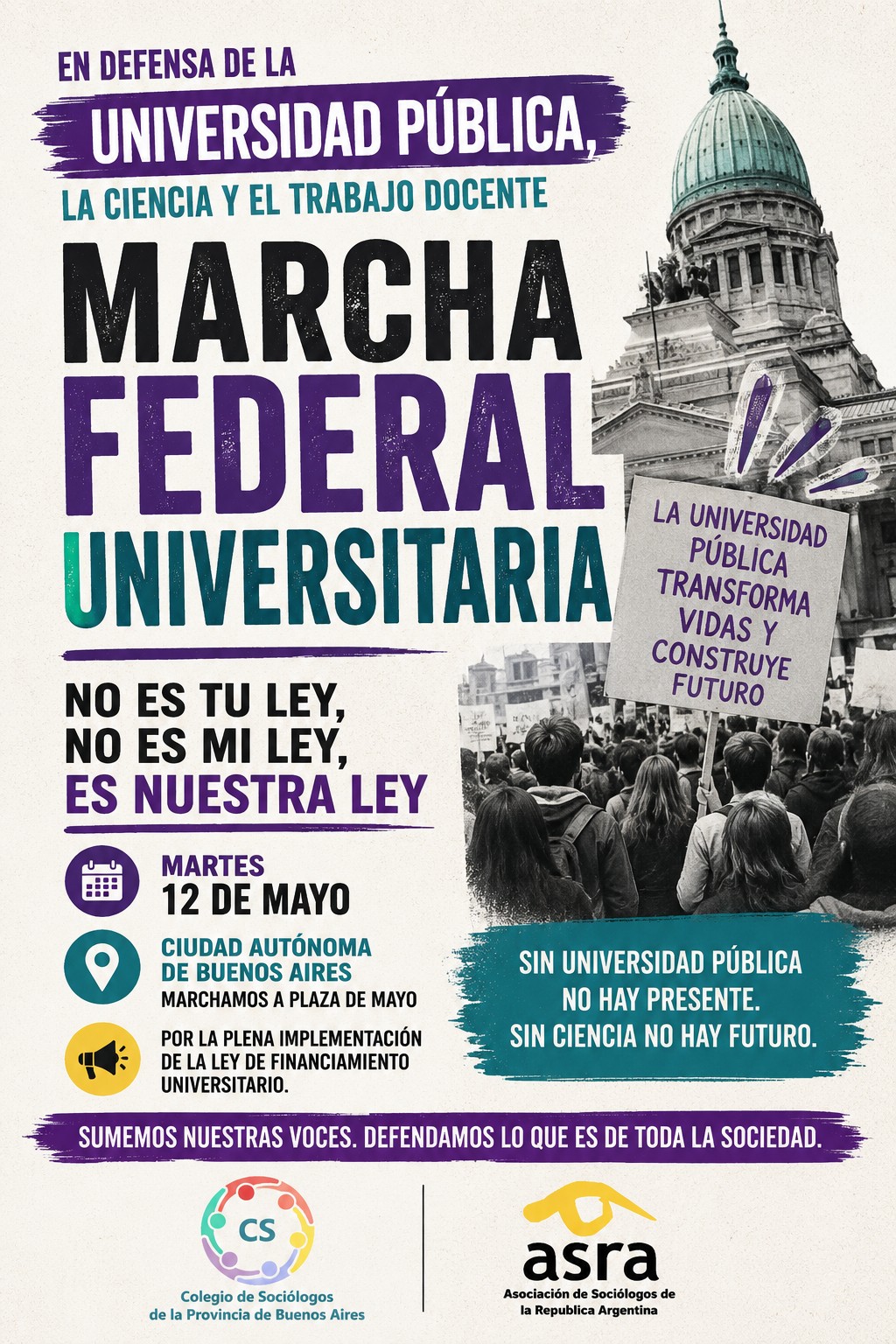CONVOCATORIA A MARCHAR EN DEFENSA DE LA UNIVERSIDAD PUBLICA