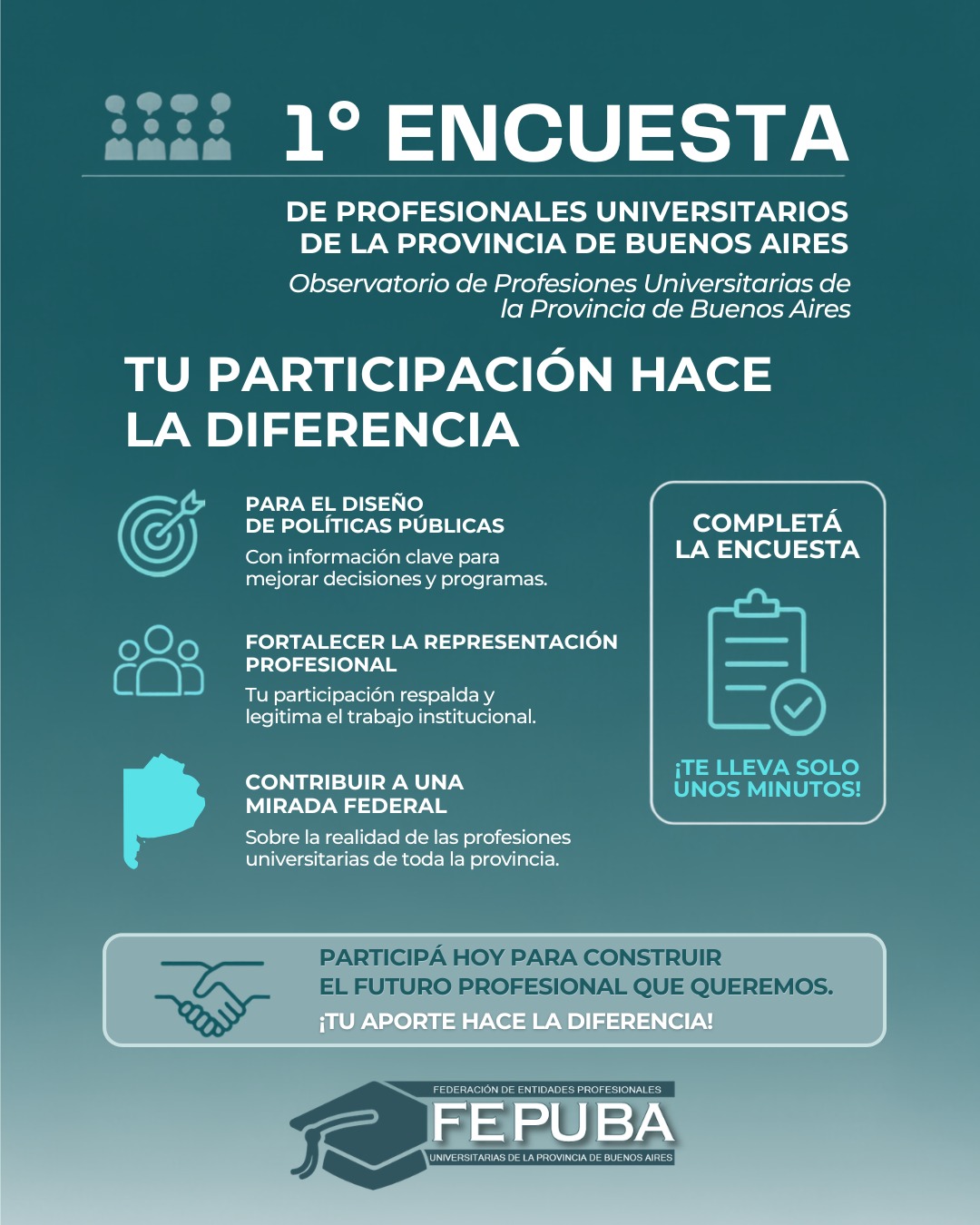 FEPUBA pone en marcha la 1.ª Encuesta de Profesionales Universitarios de la Provincia de Buenos Aires