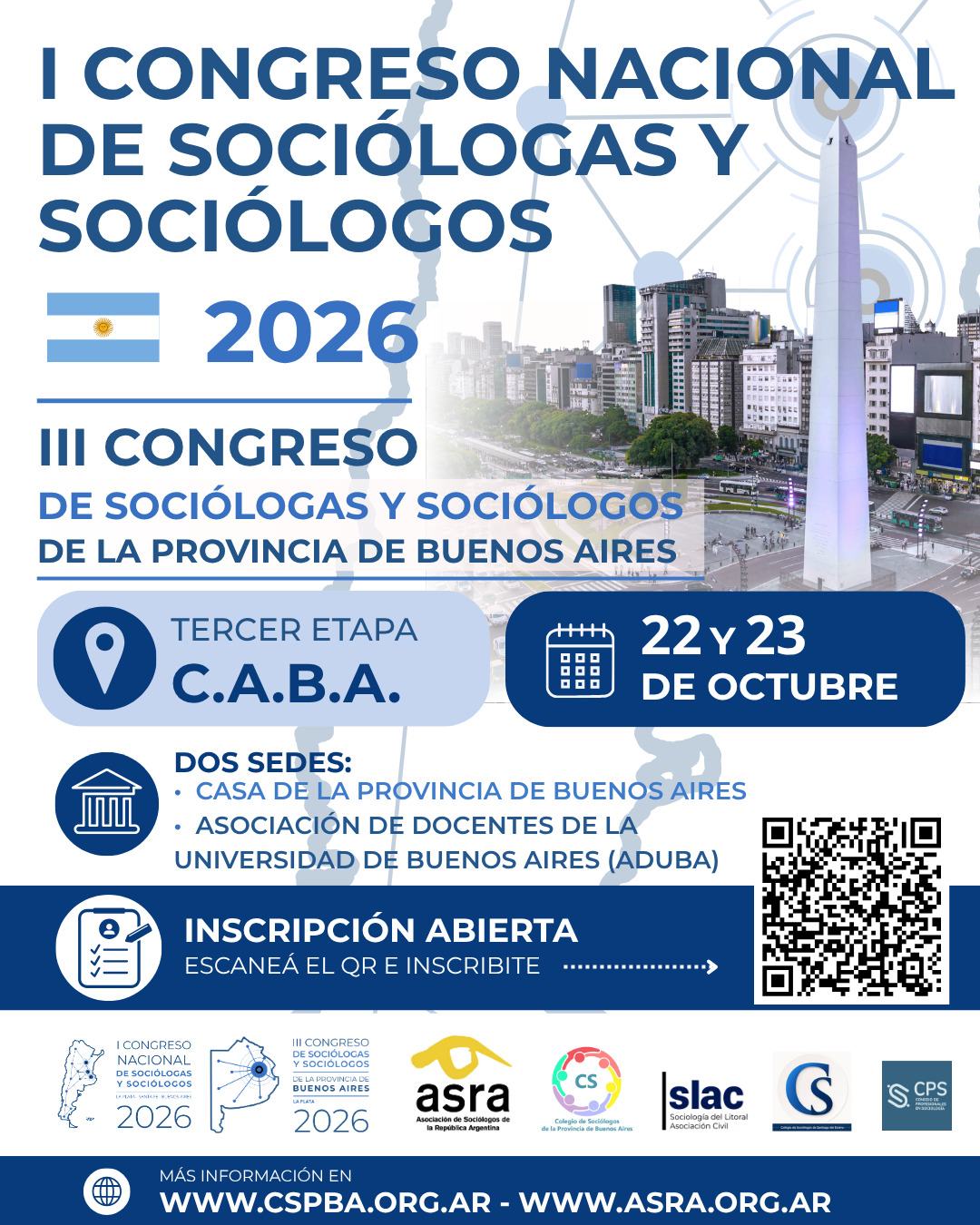 Programa de la tercera etapa del Congreso en CABA: 22 y 23 de octubre